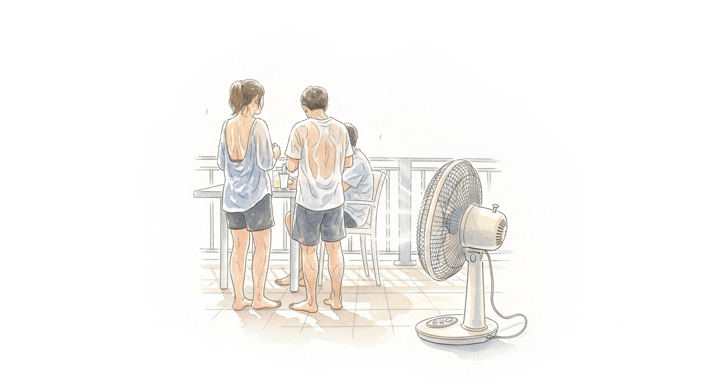 扇風機　アウトドア　蒸し暑い