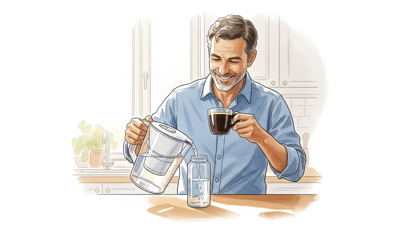水筒・コーヒーが変わる！50代男が唸ったカートリッジ浄水器の毎日使いシーン5選